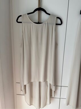 Eileen Fisher Cream Sleeveless High-Low Tunic